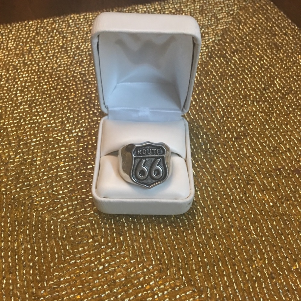Very nice mens ring, STAINLESS STEEL ROUTE 66 RING
